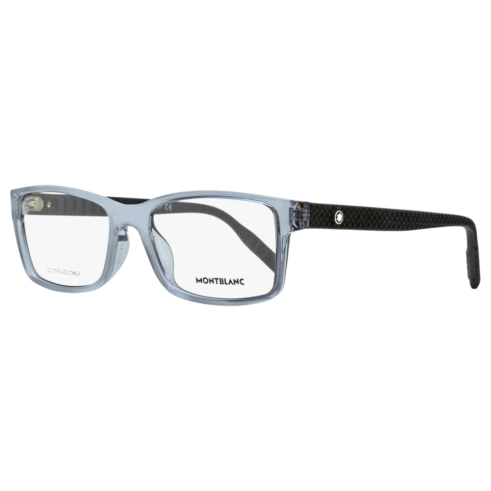 Montblanc Rectangular Eyeglasses MB0066O 003 Transparent Gray/Matte Black 56mm 0